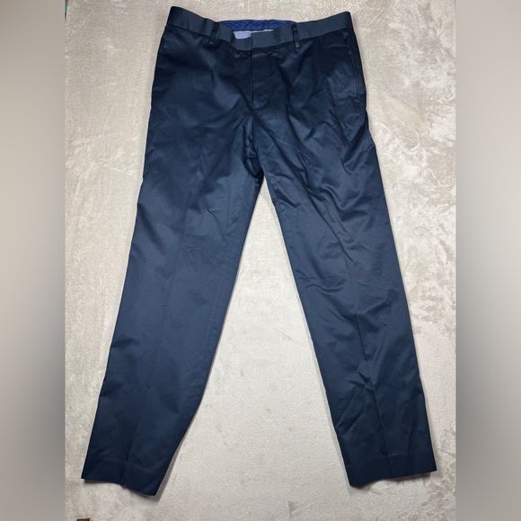 Banana Republic Men’s Non-Iron Tailored Slim Fit 100% Cotton Navy Blue Pants 33 - Picture 1 of 16